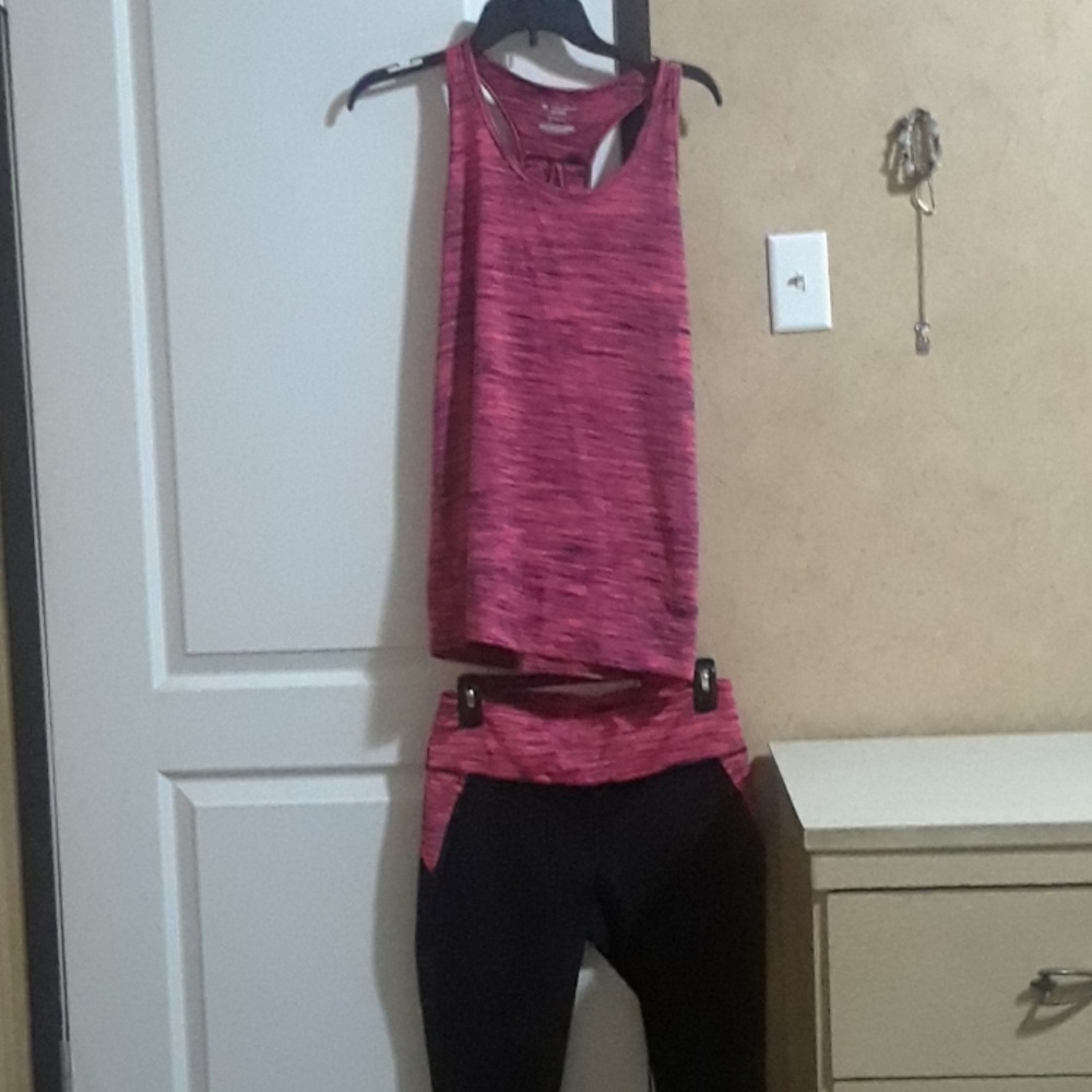 Pair of Pink and Black work outfit.